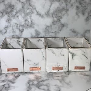 4x Marble Faux Leather BH Cosmetics Angled Brush Holder - Marble